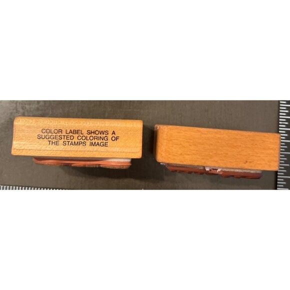 Vintage Comotion Rubber Stamp Set of 2- 253 Cute Bunny & Happy Easter Design - Picture 5 of 5